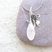 The Organics Collection - Necklace Silver plated, Pearl and Needle lace