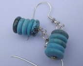 Half Off Sale 50% OFF Two pair of Turquoise sterling silver dangle earrings - Sister Sister -- Best Friends Matching earrings set