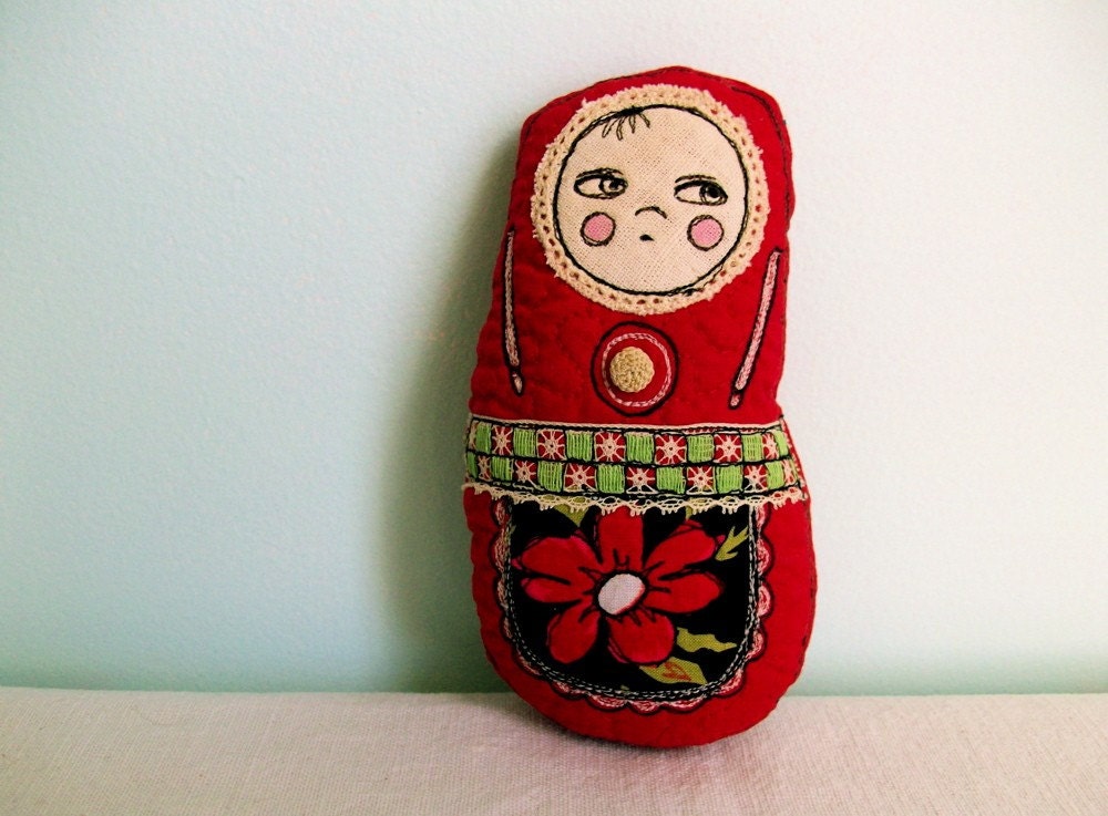 RESERVED for CATEPH - Cloth Art Doll - ODD ELSIE