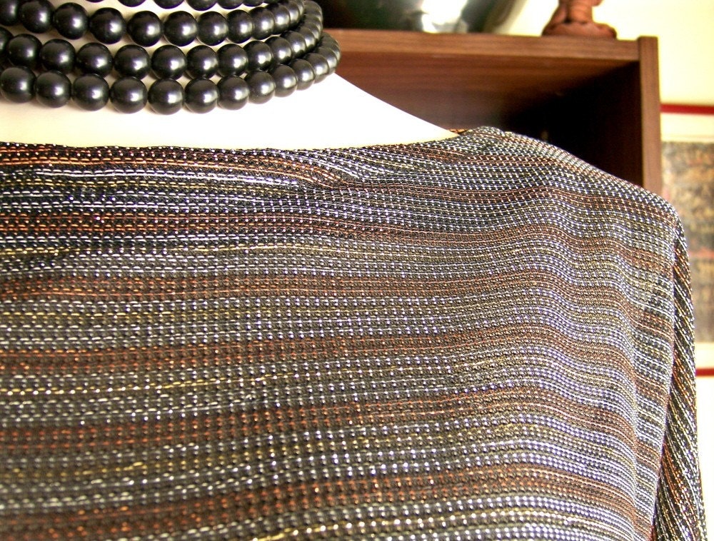 Dancing Queen 3-tone metallic blouse-very 70's