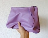 Leather Clutch - Amelie in Lavender Italian Leather