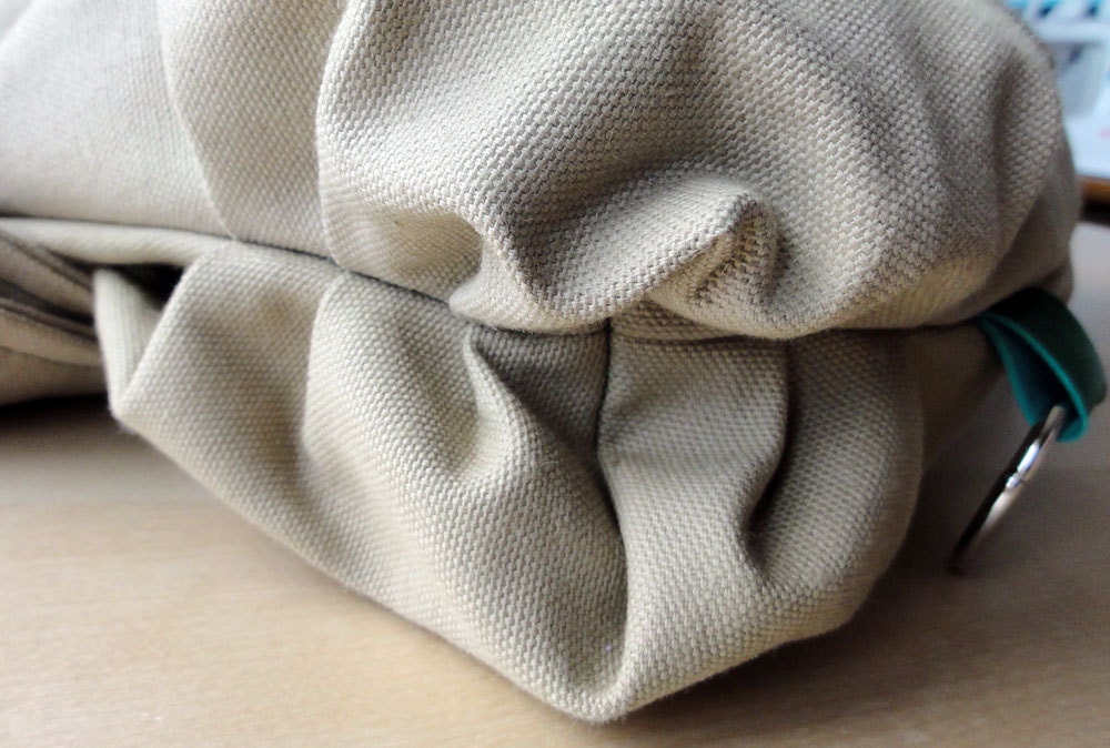 Made to Order - Amelie  Backpack in Khaki Colour Canvas with Handwoven Cotton and Silk Batik