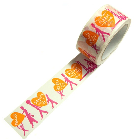 Two Colour Fragile tape (Pink and Orange)