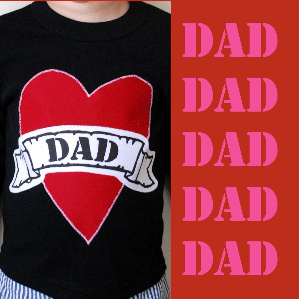 Mom  or Dad Tattoo- Short Sleeve Shirt Applique