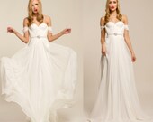 Annie Wedding Gown Silk Hand Gathered Bustier Gown with Crystal Sash