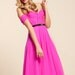 Fuschia Silk Hand Gathered Bustier Gown