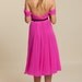 Fuschia Silk Hand Gathered Bustier Gown