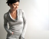 Heather Grey Long Sleeve Top  // Womens Blouse // Tunic - Made to Order