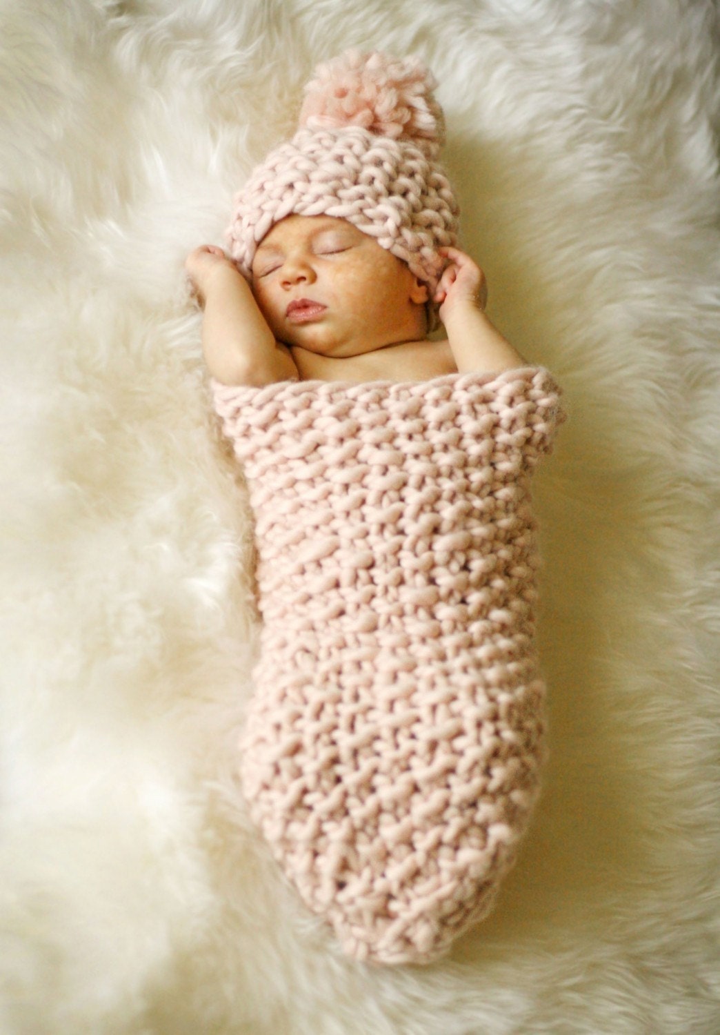 Hand Knitted Newborn Pineapple Baby Cocoon and Pineapple Head Hat PATTERN - PDF