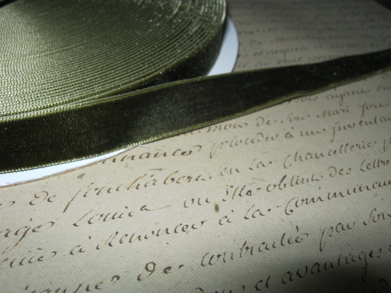 5/8 Olive Green Velvet Ribbon