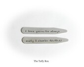 Stainless Steel Collar Stays - hand stamped - Grooms gift