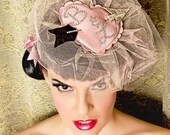 The Sadie - Personalized -  Bridal - Valentine's Day -  Heart Fascinator - Rhinestones