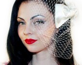 Classic Birdcage Veil with Satin Bow - As Seen on Good Morning LA - MORE COLORS