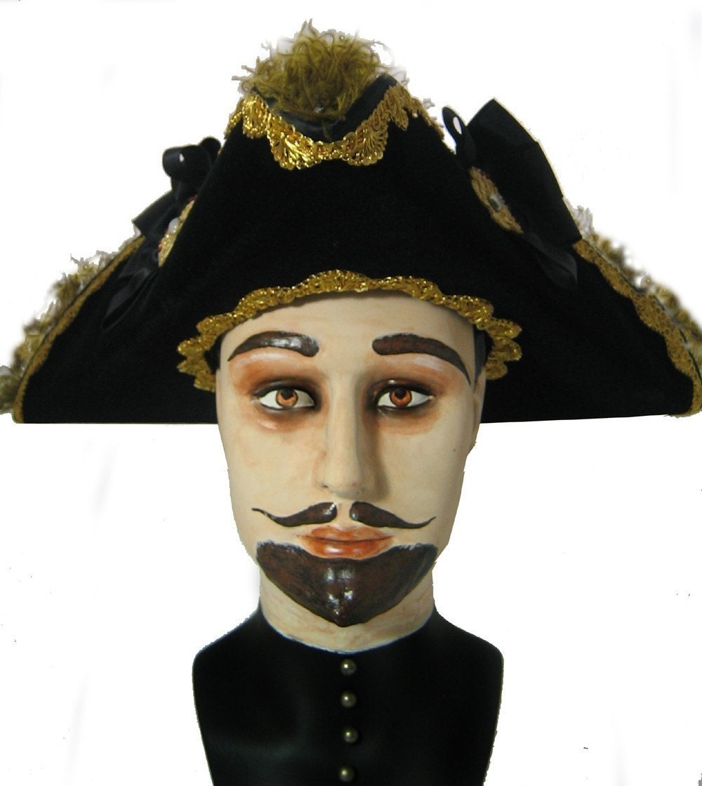 The Munchausen - Velvet Tricorn Hat - Pirate - Marie Antoinette