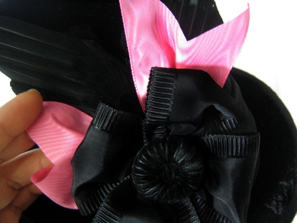 Victorian Top Hat In Velvet - The Beaux - As Seen in Gothic Beauty Magazine 28