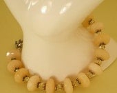 Pineapple Quartz and Swarovski Crystal Bracelet - Sterling Silver