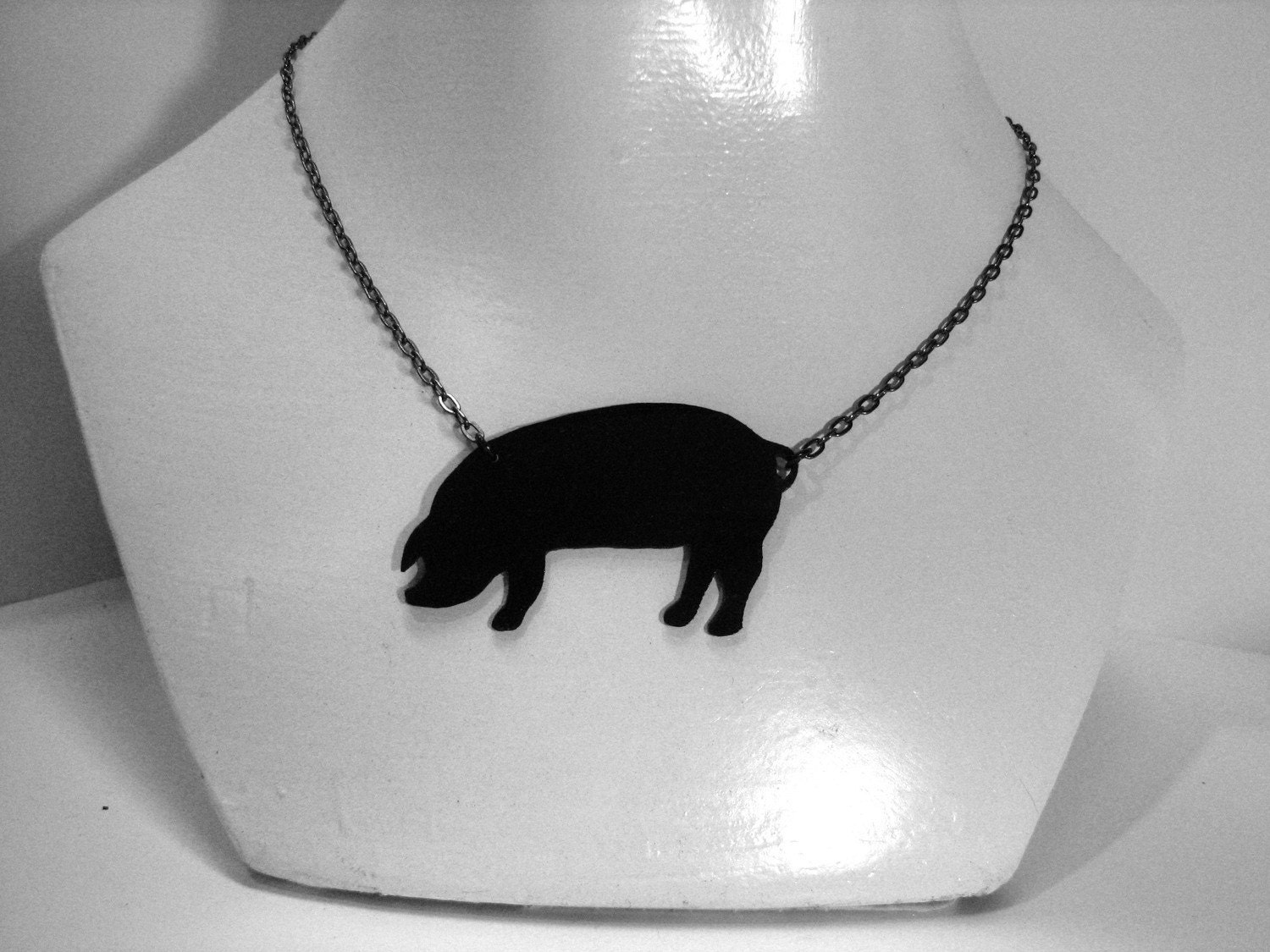 Pig Recycled Vinyl Record Necklace