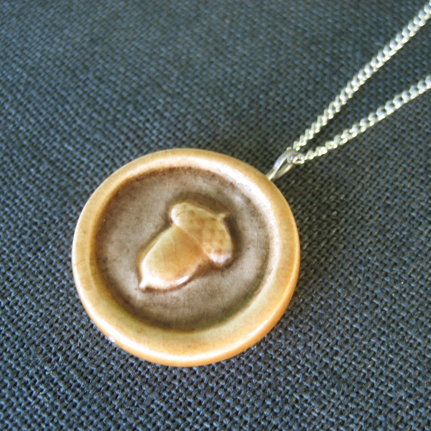 buried treasure necklace, brown ... porcelain jewelry by Sofia Masri