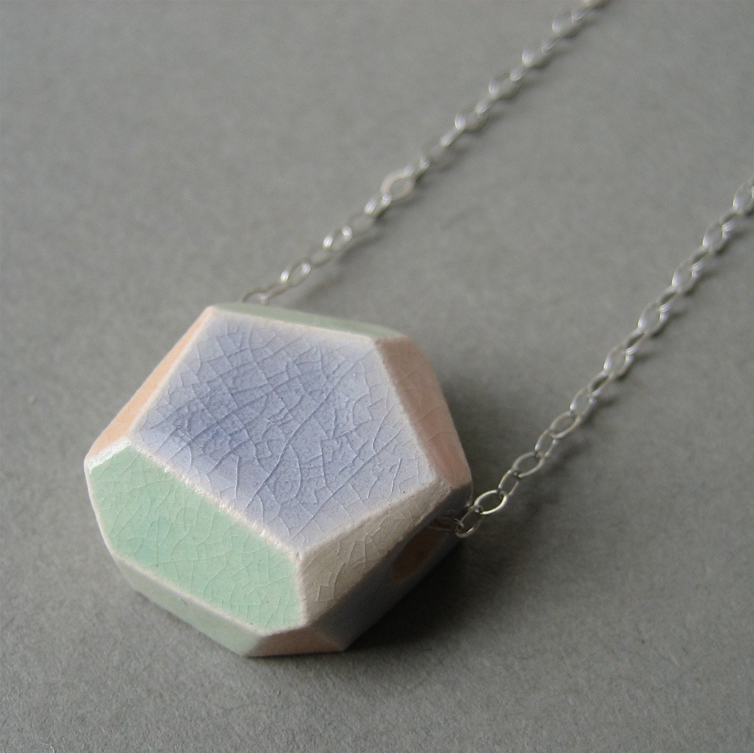 gem necklace, pale ... porcelain jewelry by Sofia Masri