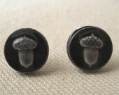 buried treasure posts, charcoal ... porcelain earrings by Sofia Masri