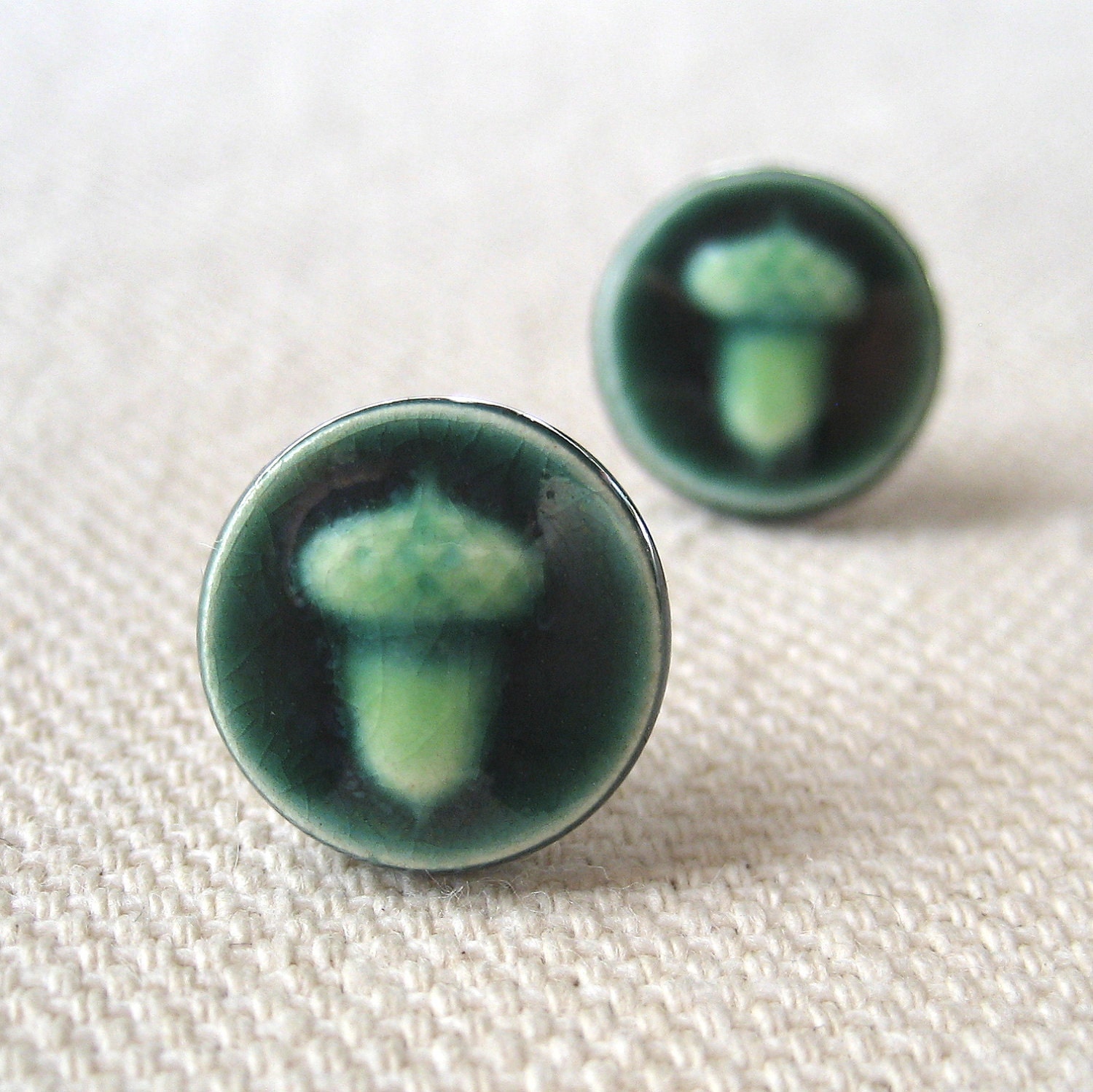buried treasure posts, spring ... porcelain earrings by Sofia Masri