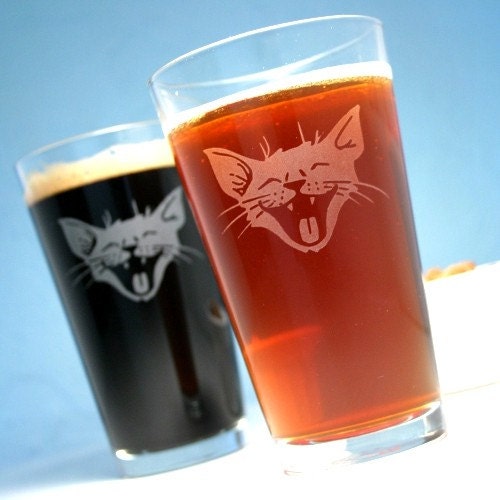 Laughing Cat Pint Glass - 1 lolcat beer glass