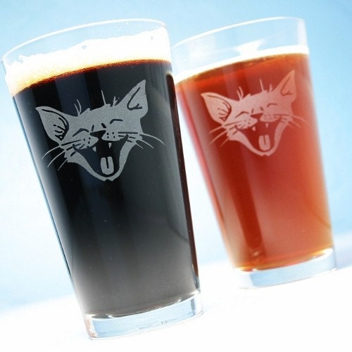 Laughing Cat Pint Glass - 1 lolcat beer glass