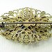 Czech Rhinestone Pin - Vintage Filigree Brooch