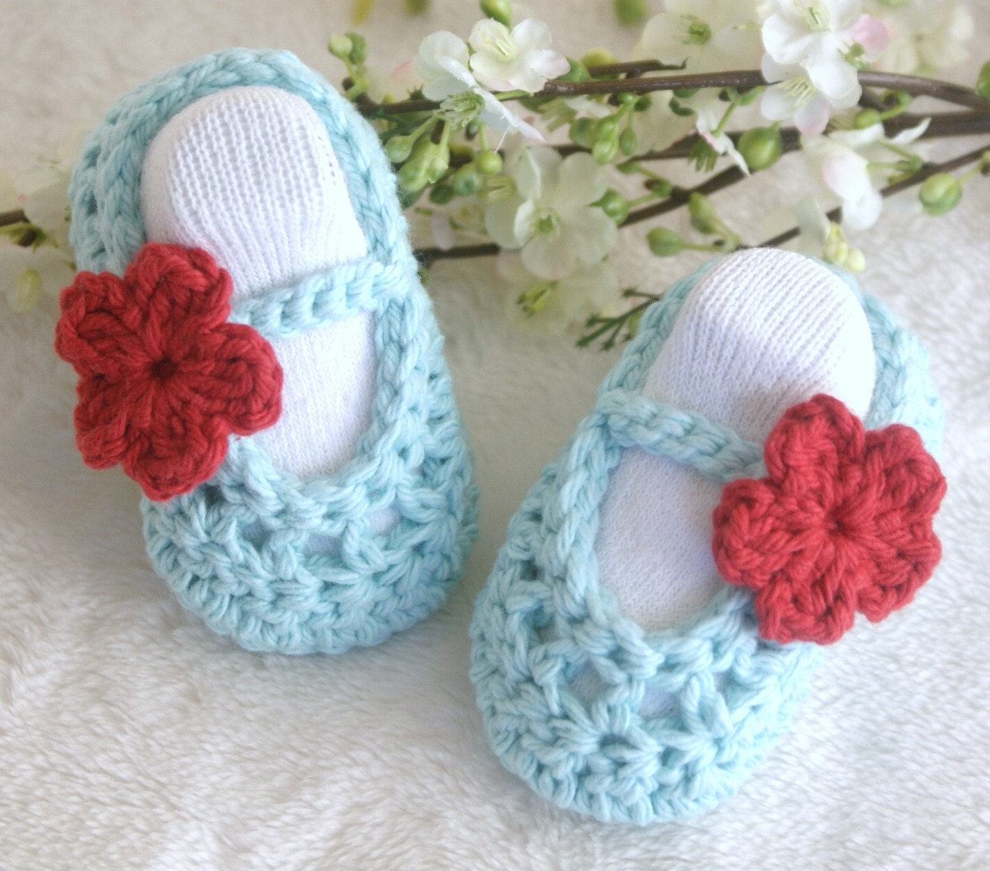 Baby Girl Shoes, Robins Egg Blue Mary Janes, Ballerina Baby Shoes, Baby Slippers 3 to 6 months