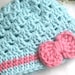 Crochet Baby Hats, Baby Girl Hats, Robins Egg Blue Hat, Bow Hat, Newborn Flapper Hat