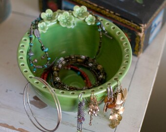 Earring Jewelry Bowl-jewelry organizer Midori Green