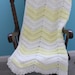 Custom Listing for Cate - aliveparis. Grey & Yellow 100% Wool Chevron Baby Blanket