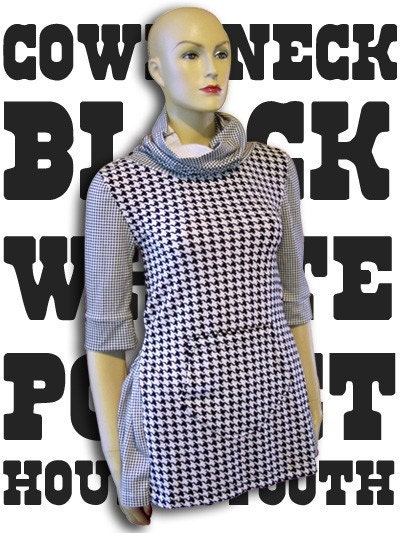 OOAK Houndstooth Cowl Neck Shirt (small)