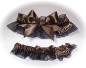 Handmade Wedding Garter Set with Houston Astros fabric Keepsake Toss  Bridal bbb