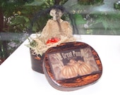 AlteRed ArT PuMpKin BoX HaLLowEEn DECOR Skeleton GoTH OOAK UHAT