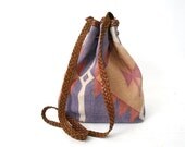 vintage wool and leather backpack