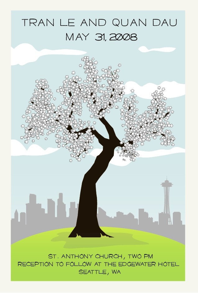 Wedding Invitation/Reception Poster                                                            -Skyline-