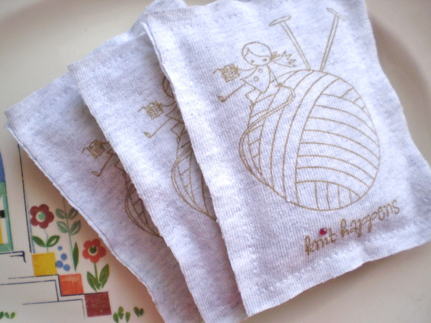 Lavender and Herb Sachets - Set of 3 Moth Repellant Sachets - Eco Friendly - Knit Happens