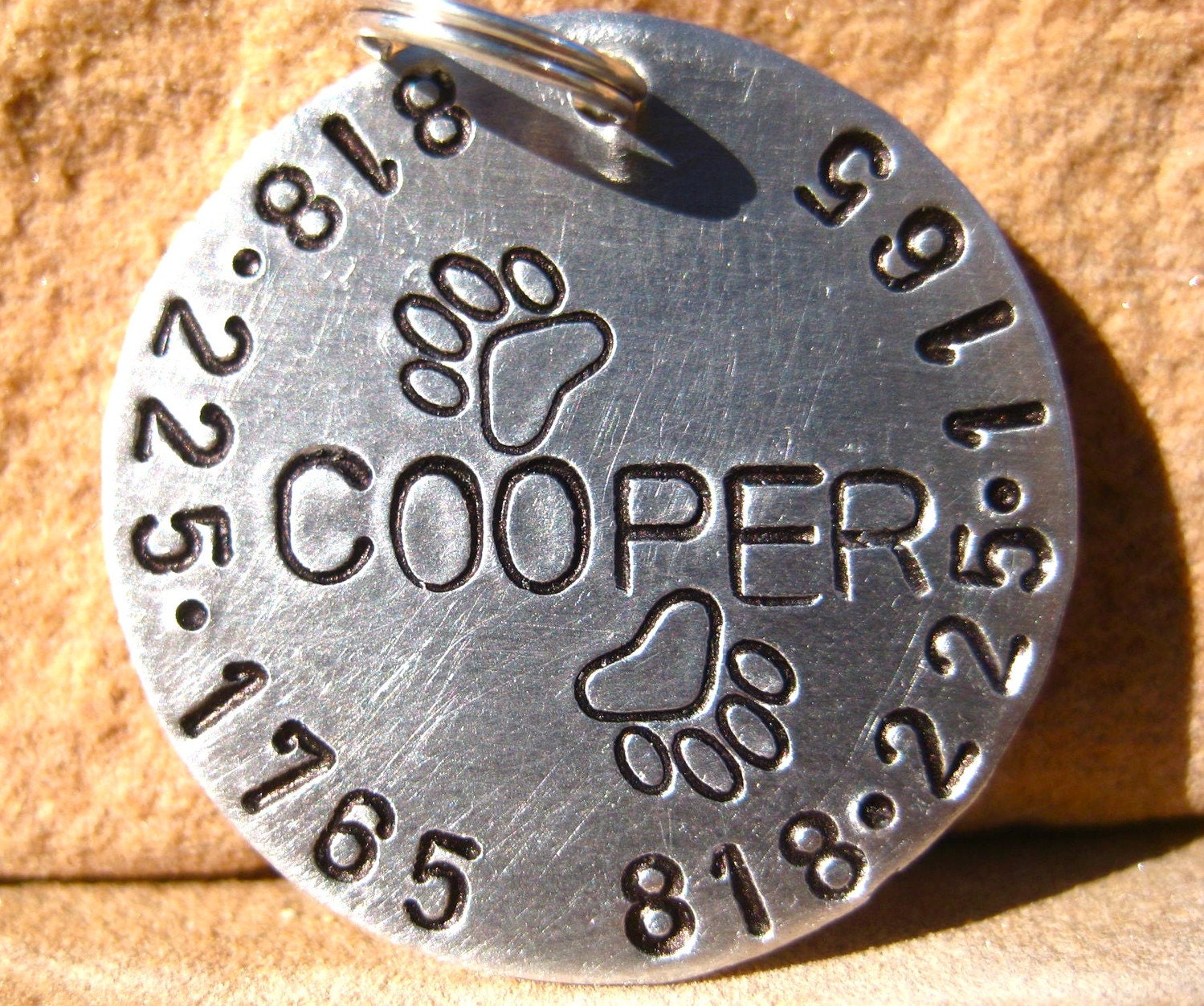 The Cooper - Pet ID Tag Dog Whimsical Unique Handstamped