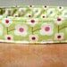 LAST ONES - Penny Lane - Organic Cotton LARGE Dog Collar Lime Green Retro Vintage Flower - All Antique Brass Hardware