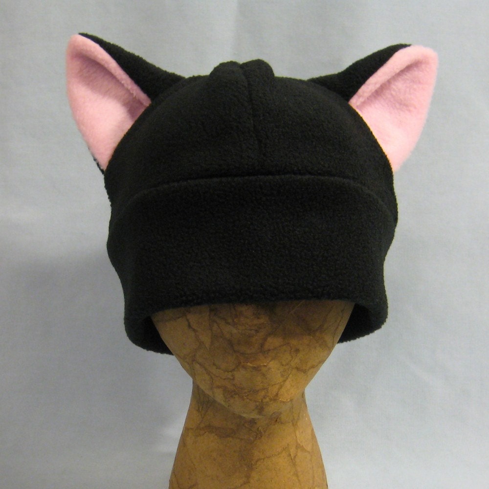 Fuzzy Black Cat Ear Hat