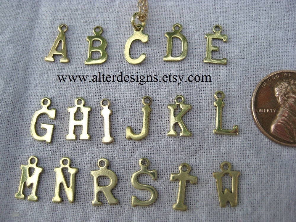 Tiny Initial Necklace Tiny Charm - Teensy Initial Letter Necklace - Little - Alphabet Letter Initial A,B,C,D,E,G,H,I,J,K,L,M,N,R,S,T,W