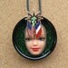 Upcycled Doll Face Pendant - Lady Liberty