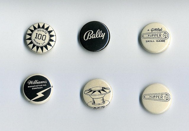 Pinball Pinback Buttons