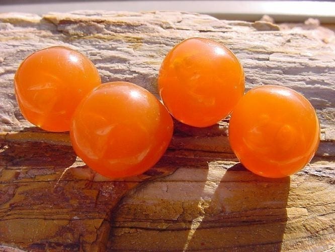 Apple Cider Amber Nuggets Vintage Lucite Beads