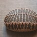 RESERVED Crocheted Lace Stone, Golden Beige, Fern Pattern, Green Speckled Stone