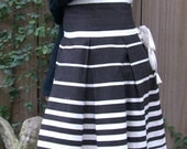 SALE Gothic Dark Wave Skirt Cotton Black and White Striped Women Dame Darcy