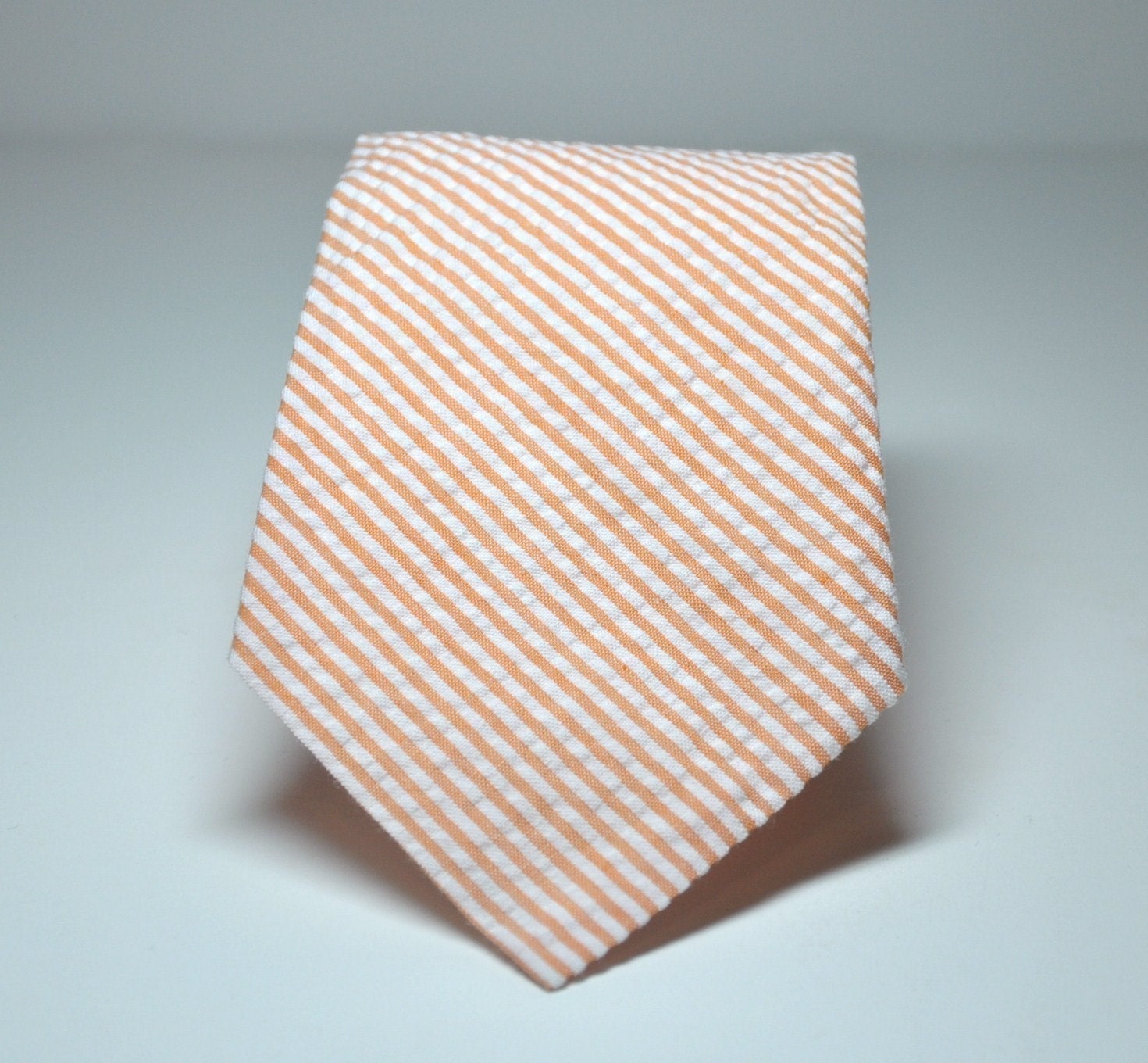 Necktie Me and Matilda Everyday Necktie Coral Seersucker Stripe