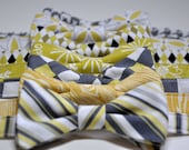 Boys Bow Ties Citron Yellow and Grey Holiday Toddler Bowties Baby Ties