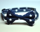 Blue and White Stars Bow Tie for Boys Patriotic Bowtie